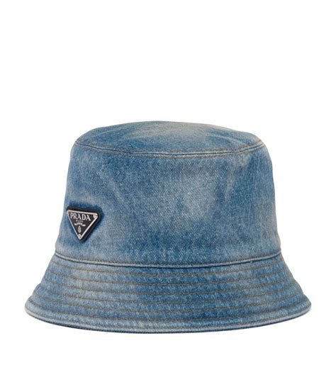 prada crystal bucket hat|Prada denim bucket hat.